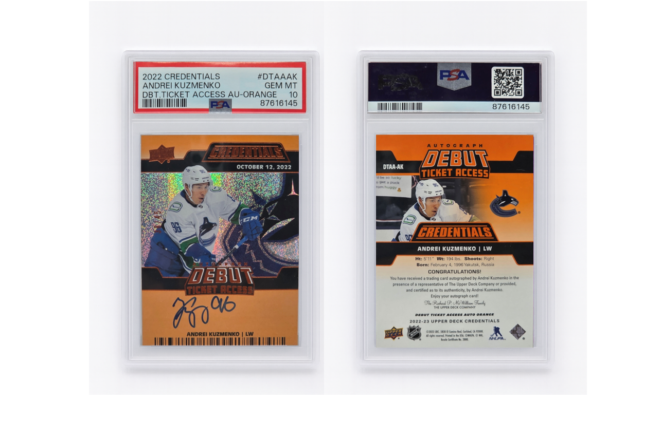 2022 Credentials Andrei Kuzmenko Debut Ticket Access Autograph Orange /45