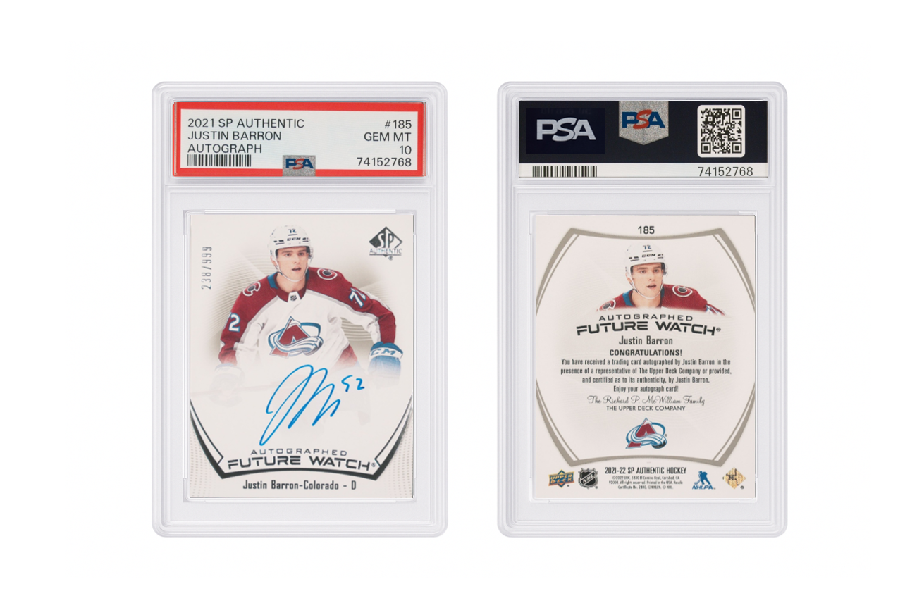 2021 SP Authentic Justin Barron Future Watch Autographed /999