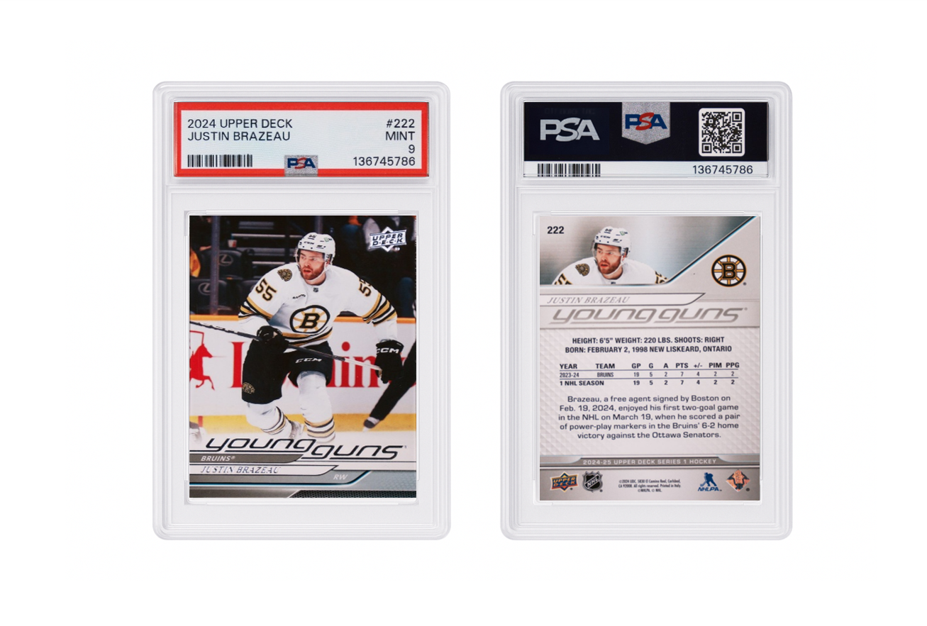 2024 Upper Deck Justin Brazeau Young Guns PSA 9