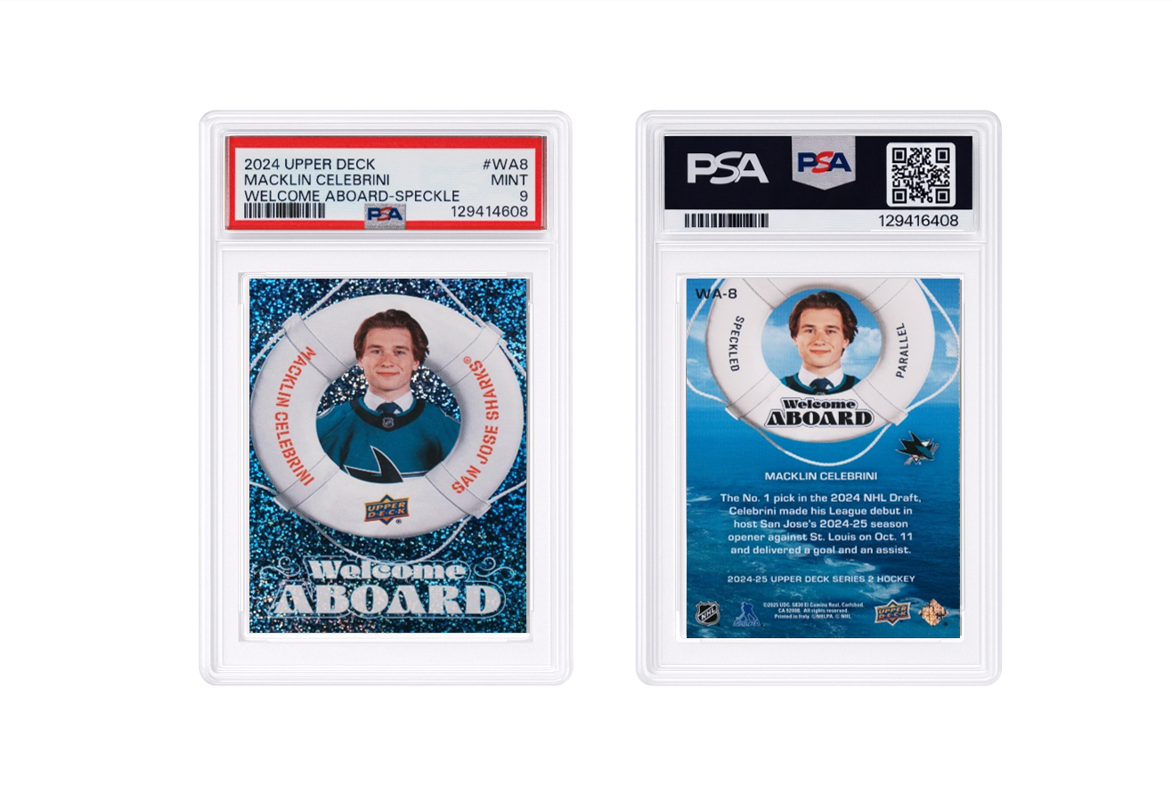 2024 Upper Deck Macklin Celebrini Welcome Aboard Speckle