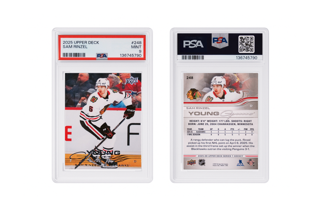 2025 Upper Deck Sam Rinzel Young Guns PSA 9